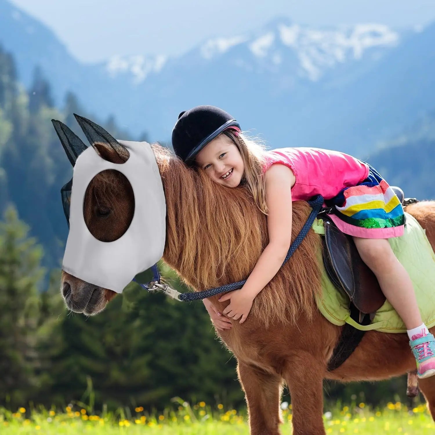 Breathable Lycra Horse Fly Mask with Ears