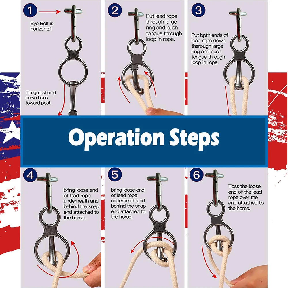 Stainless Steel Quick-Release Horse Tie Ring Set