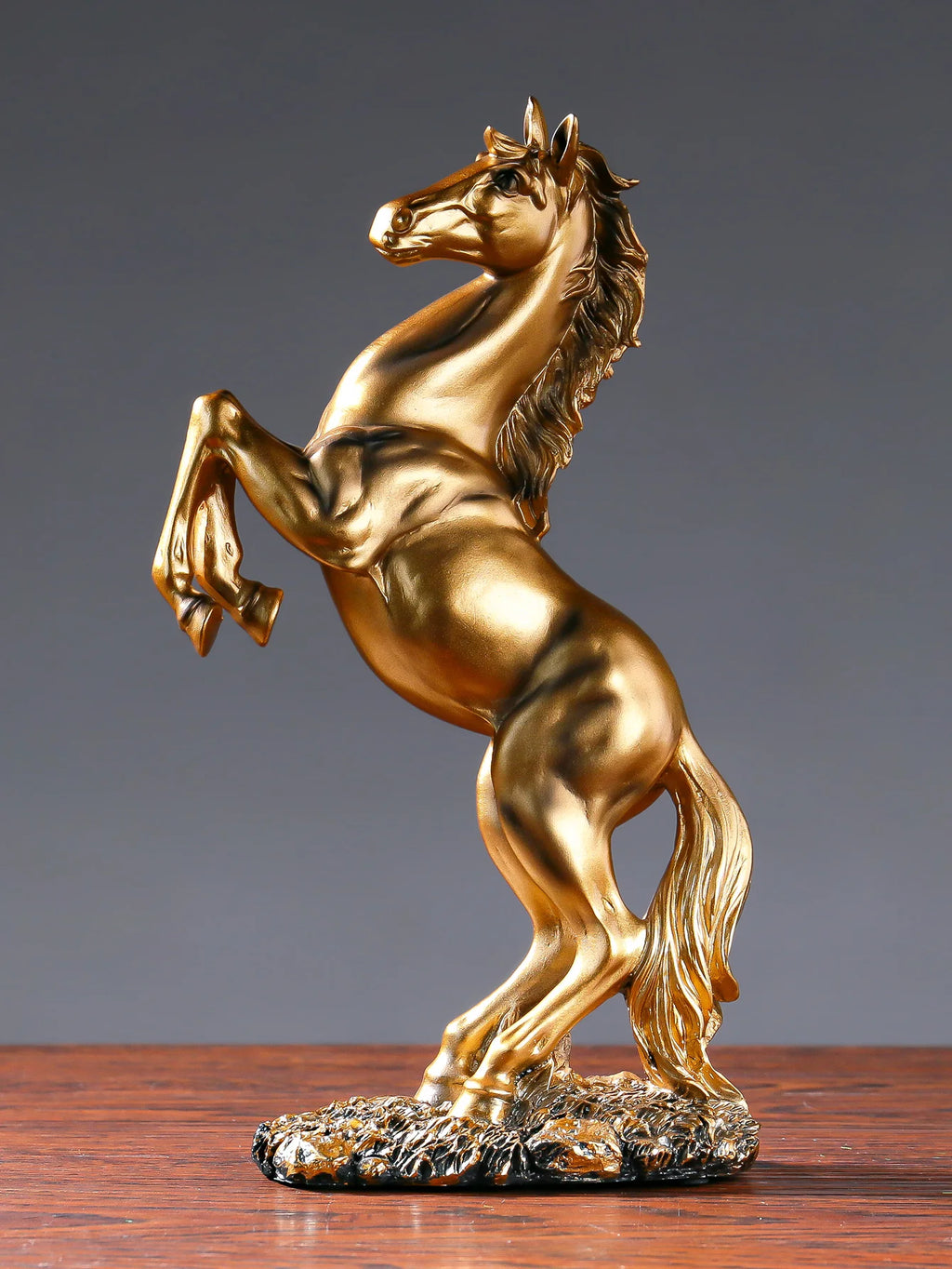 Rearing Horse Resin Statue