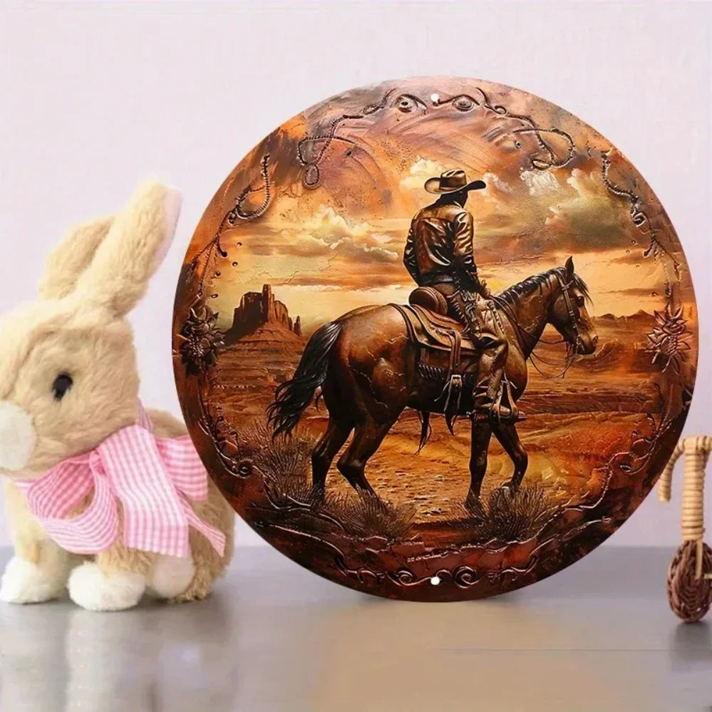 Western Cowboy & Horse Wall Art – Rustic Decor - Water Proof