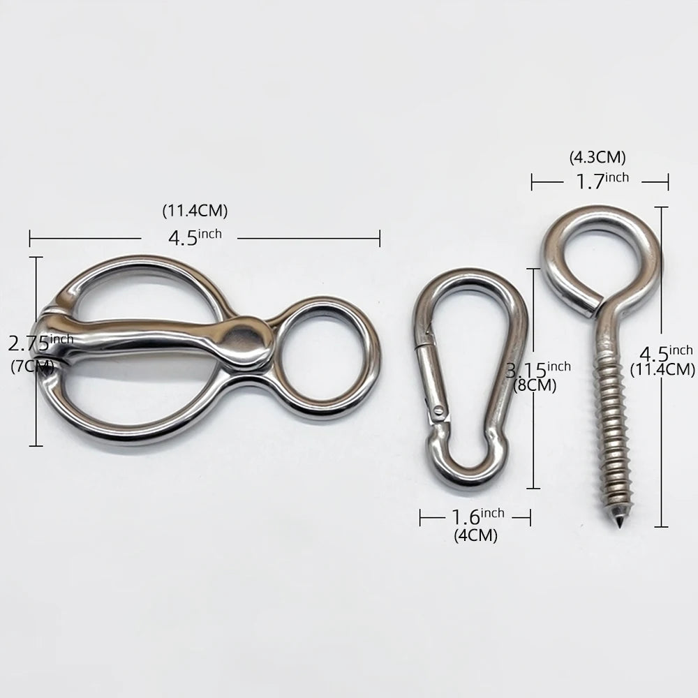 Stainless Steel Quick-Release Horse Tie Ring Set