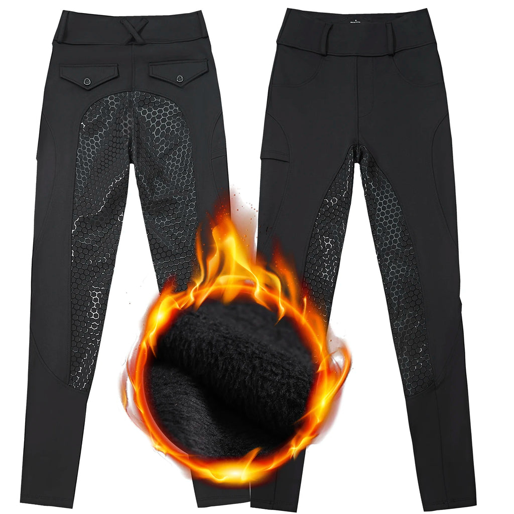 Women's Fleece-Lined Winter Equestrian Riding Pants