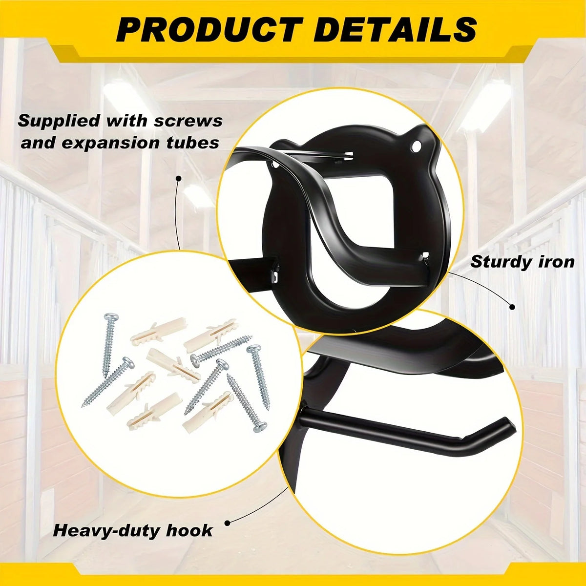 Wall-Mounted Horse Tack Holder – 1, 2 or 3 Pack