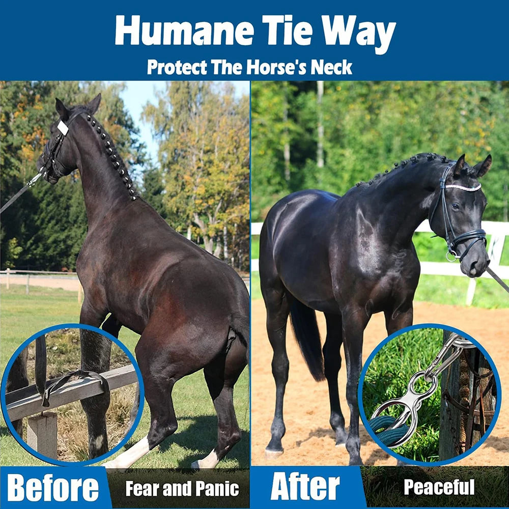 Stainless Steel Quick-Release Horse Tie Ring Set