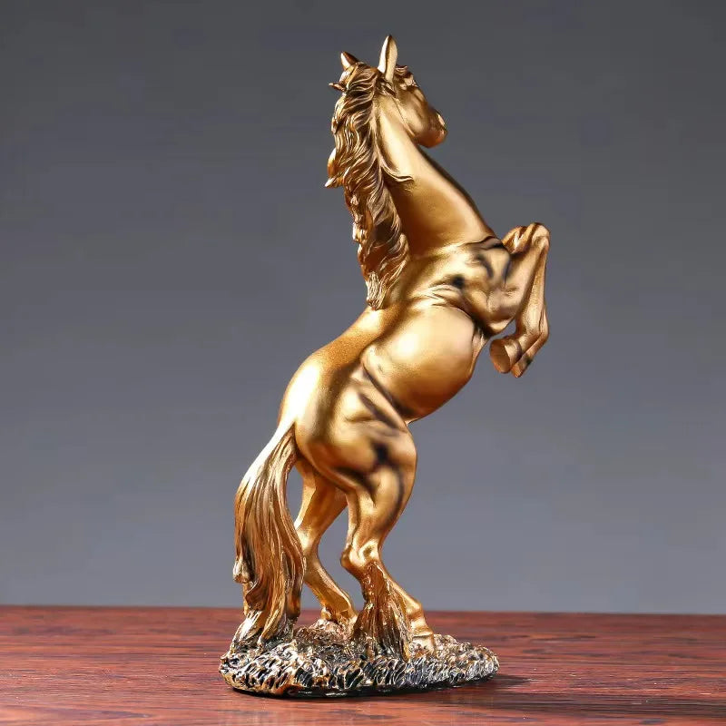 Rearing Horse Resin Statue