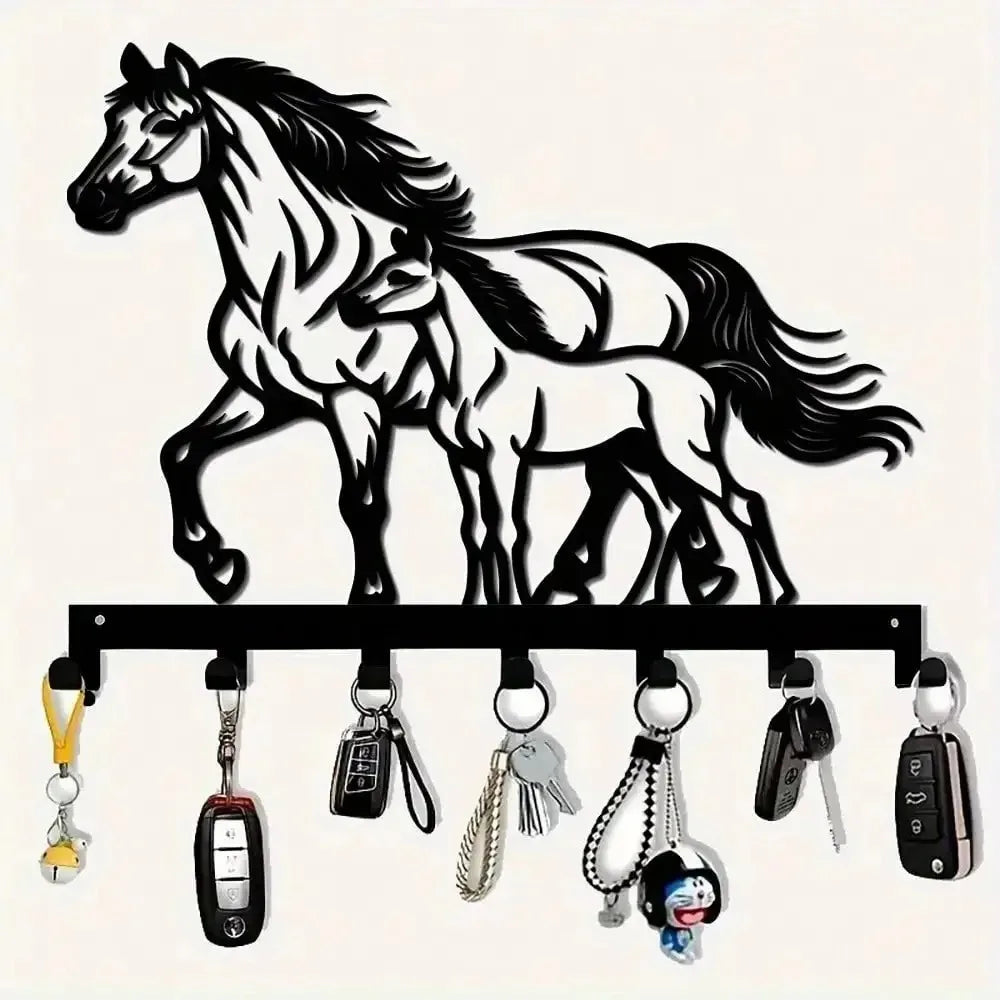 Horse & Foal 7-Hook Wall Organizer.