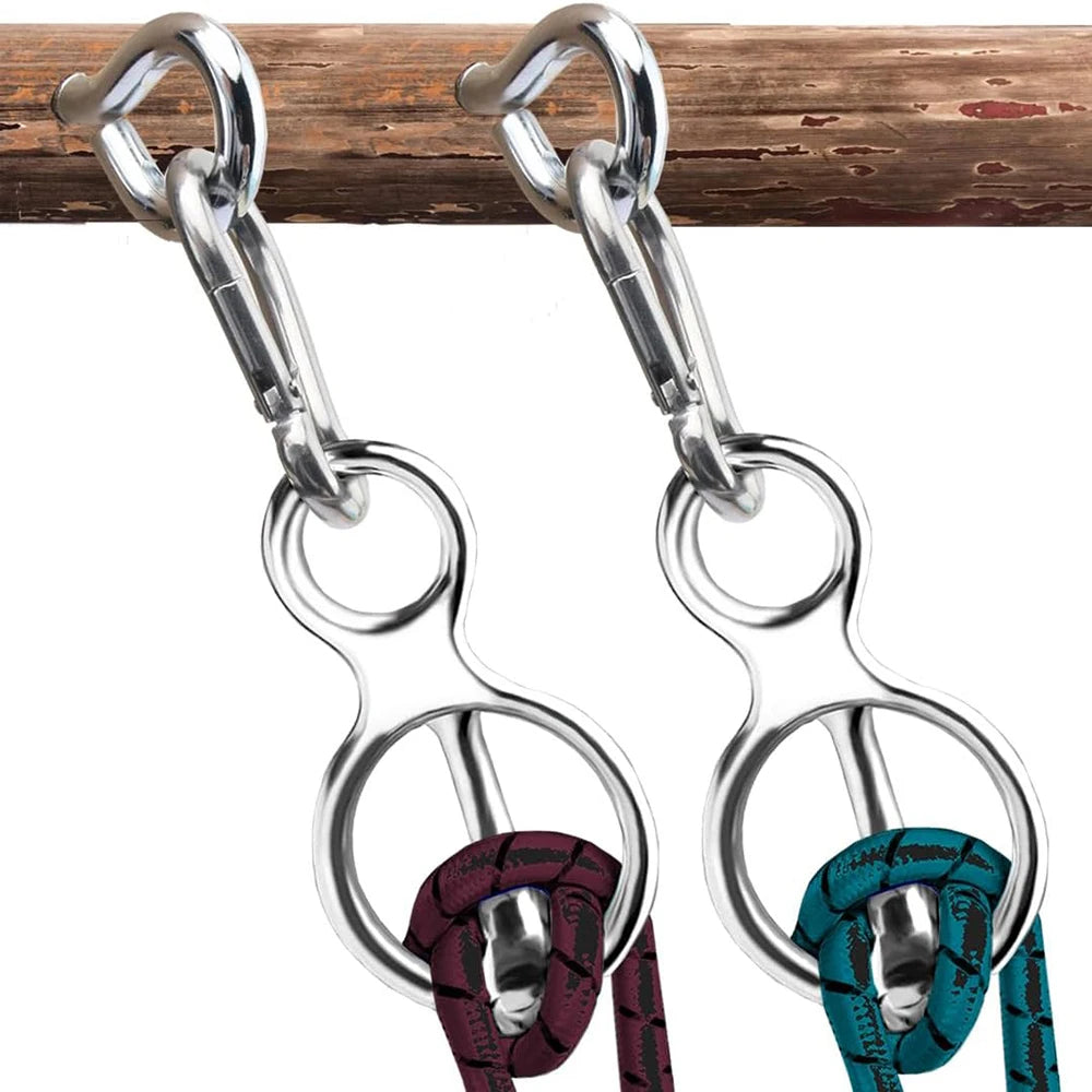 Stainless Steel Quick-Release Horse Tie Ring Set