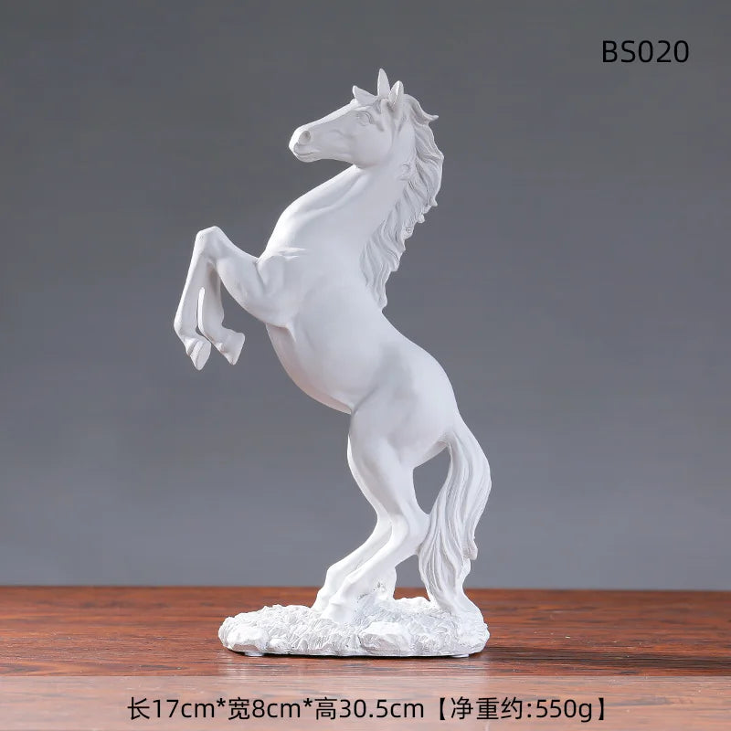 Rearing Horse Resin Statue