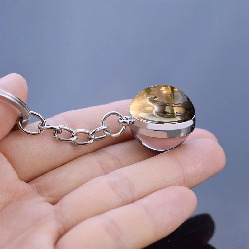 Horse Glass Pendant Keychain