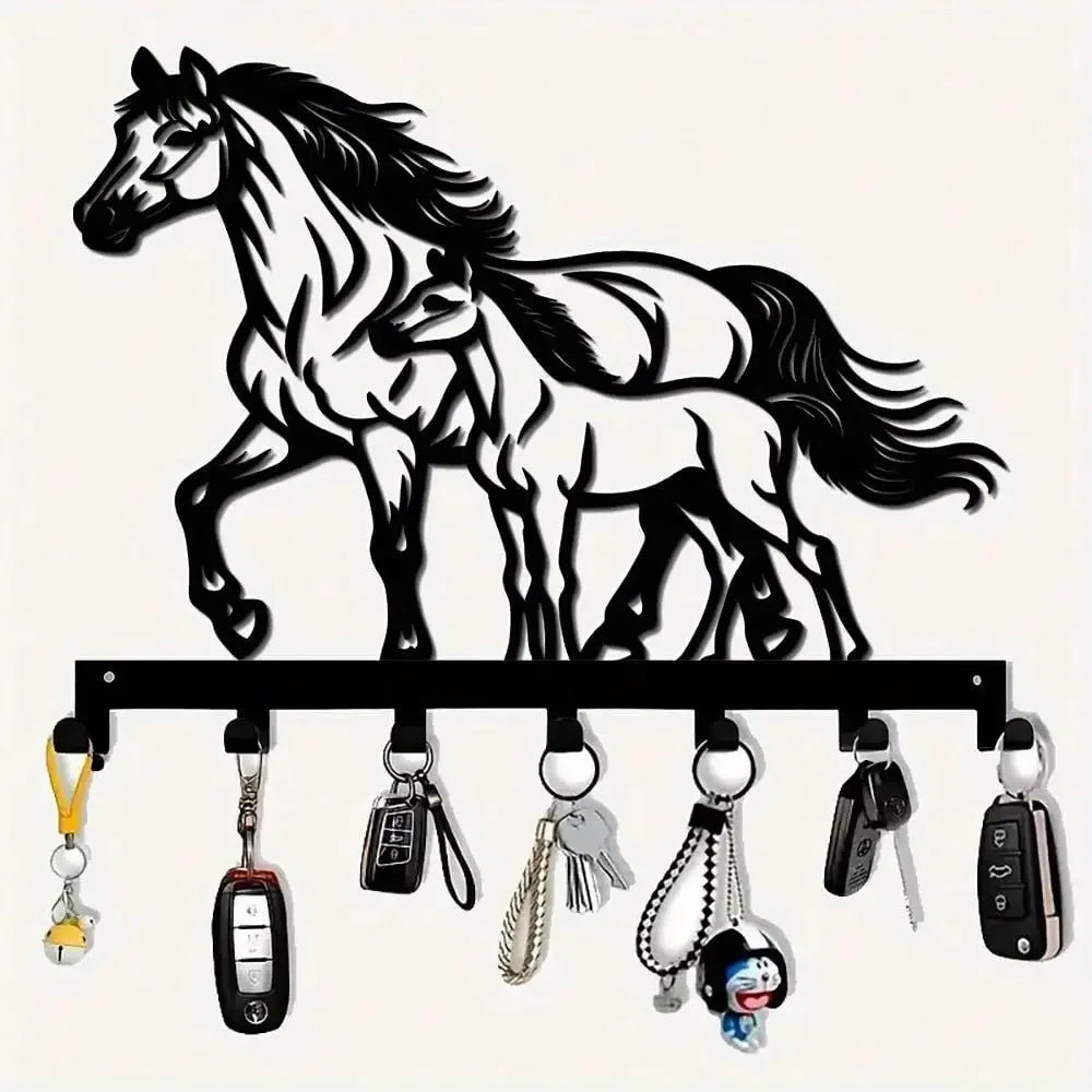 Horse & Foal 7-Hook Wall Organizer.