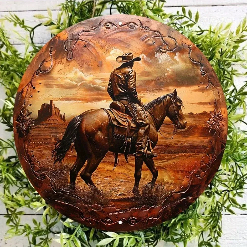 Western Cowboy & Horse Wall Art – Rustic Decor - Water Proof