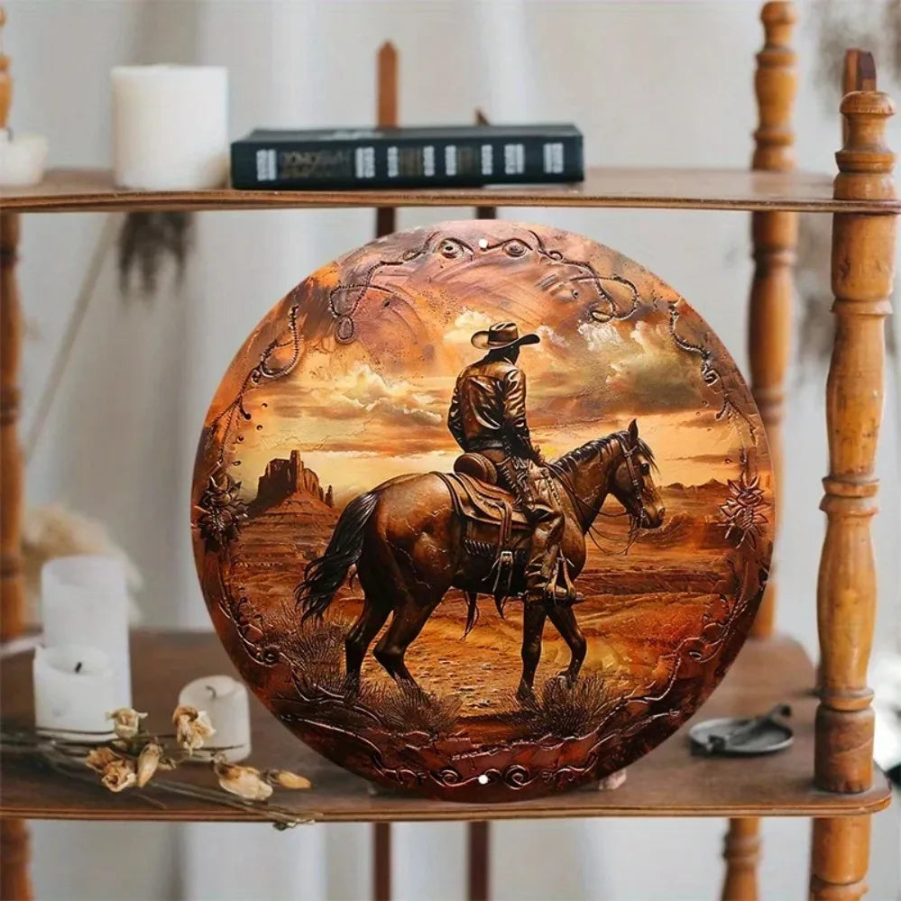 Western Cowboy & Horse Wall Art – Rustic Decor - Water Proof