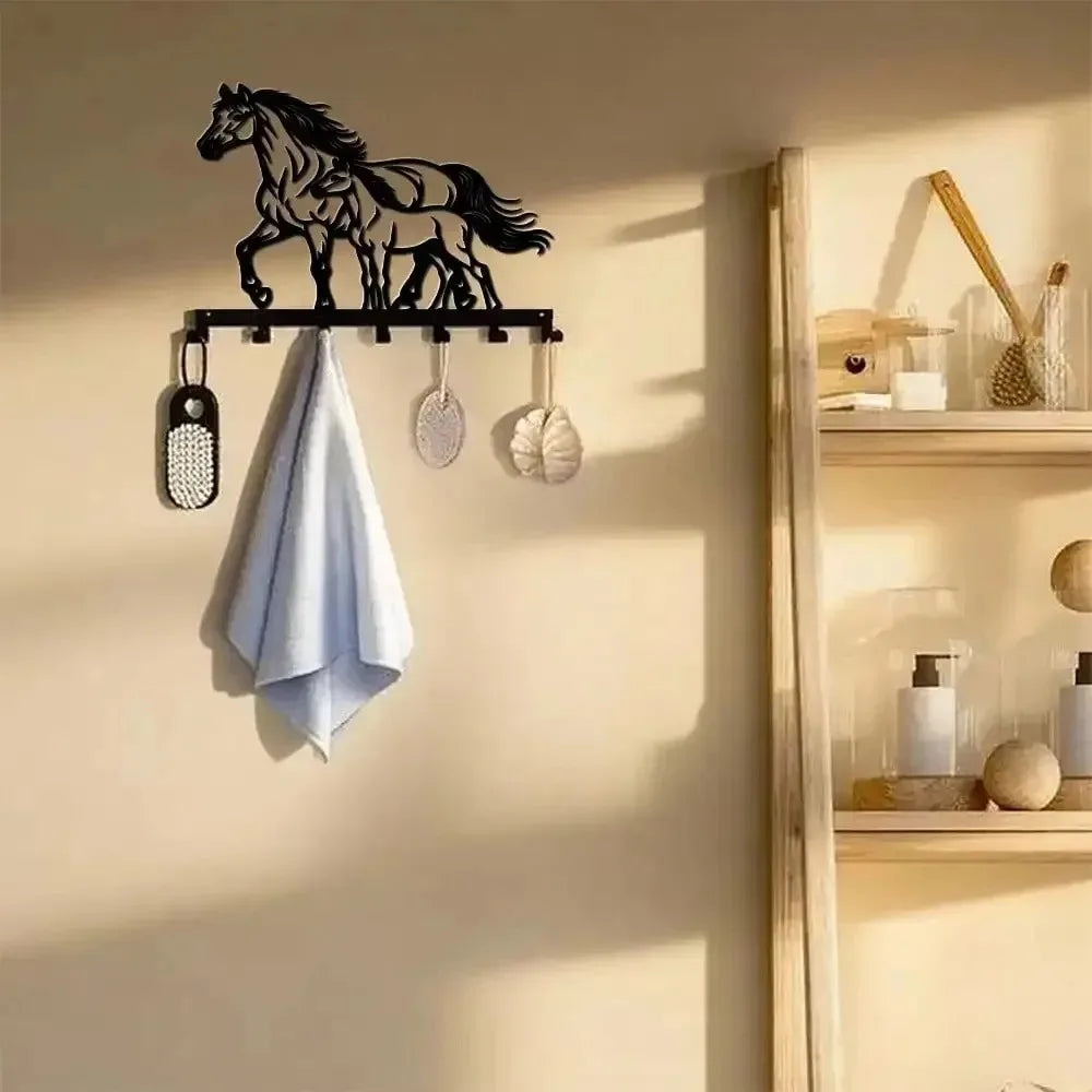 Horse & Foal 7-Hook Wall Organizer.