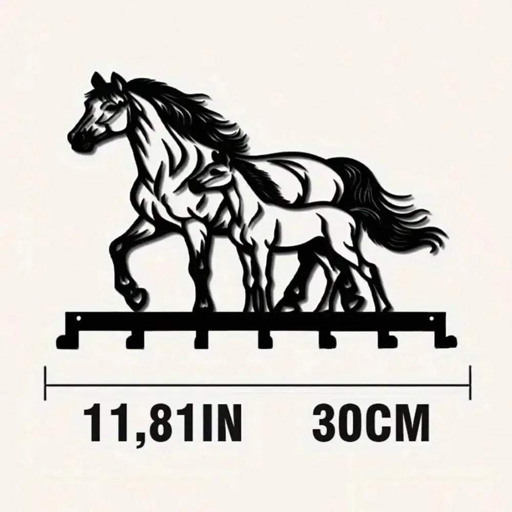 Horse & Foal 7-Hook Wall Organizer.