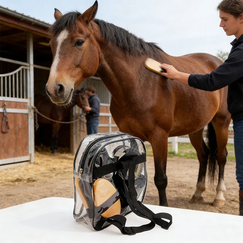 10-Piece Horse Grooming Kit with Carrying Bag