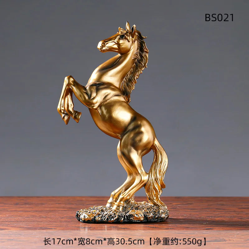 Rearing Horse Resin Statue