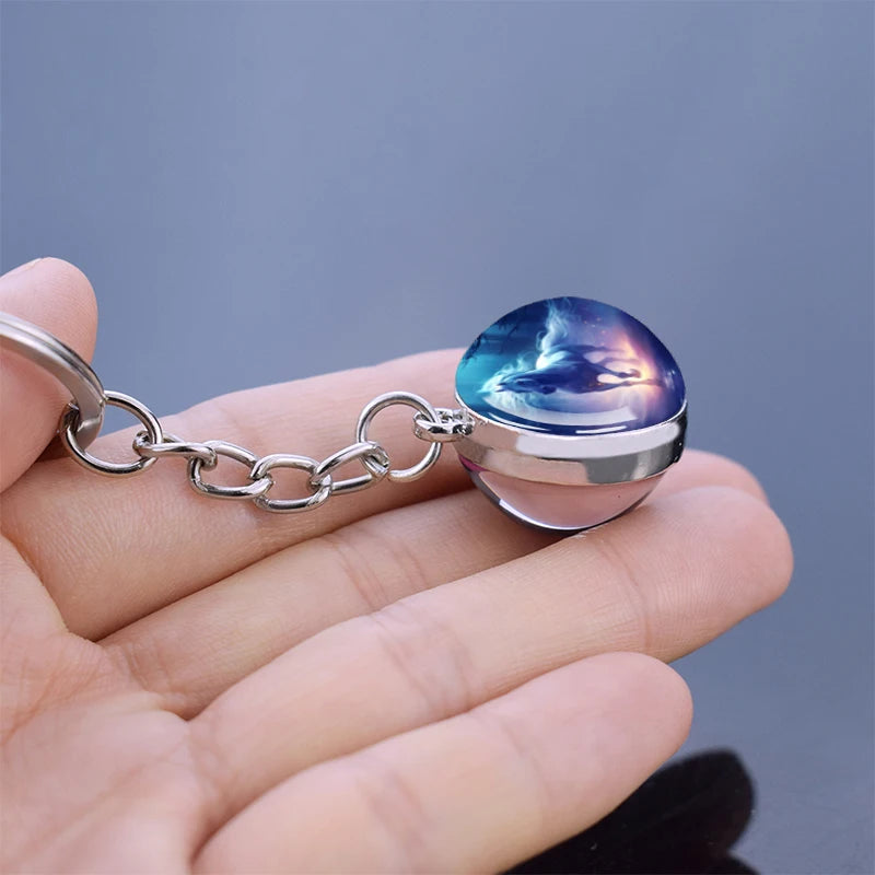 Horse Glass Pendant Keychain