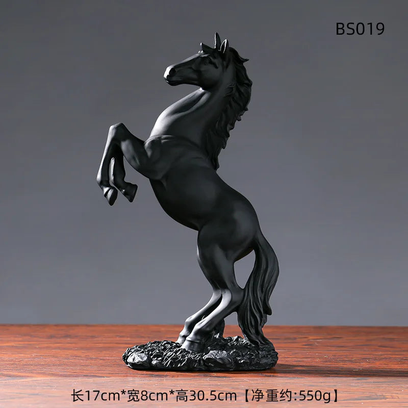 Rearing Horse Resin Statue