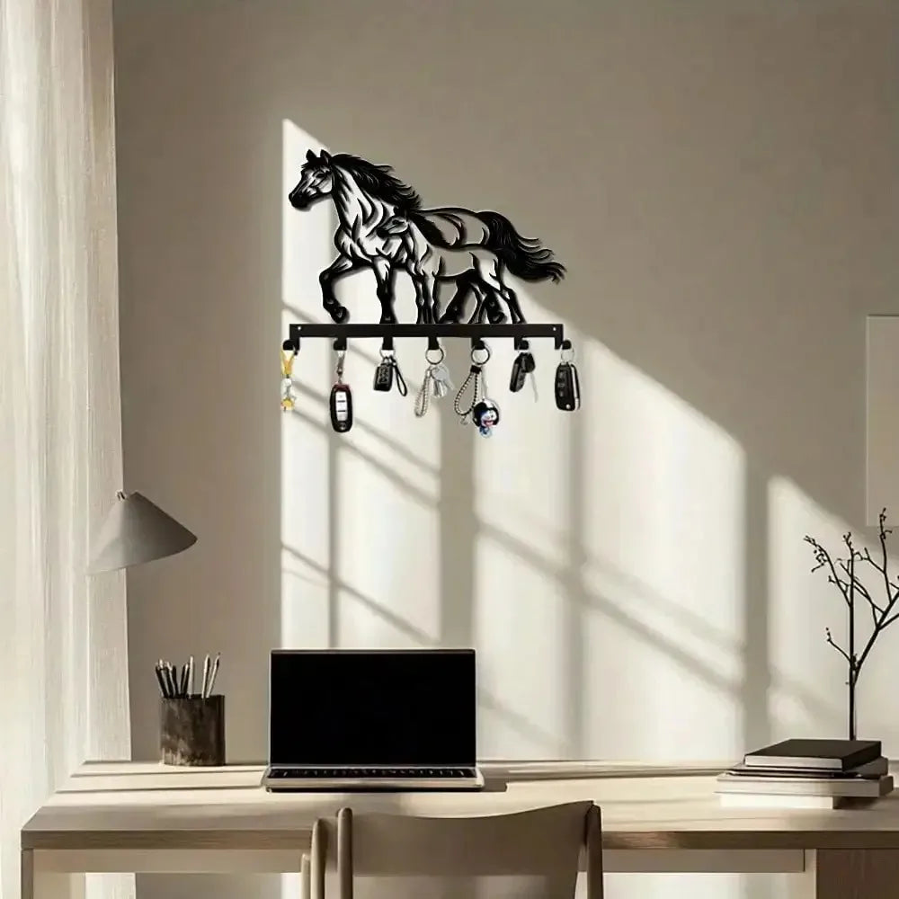 Horse & Foal 7-Hook Wall Organizer.