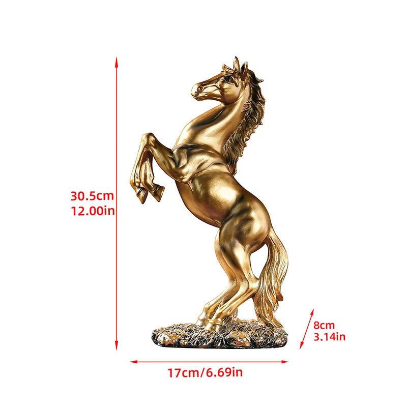 Rearing Horse Resin Statue